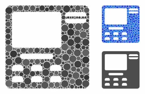 ATM device Composition Icon of Spheric Items Stock Illustration
