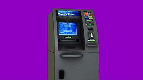 ATM Element 3D Purple screen Stock Footage 303207819