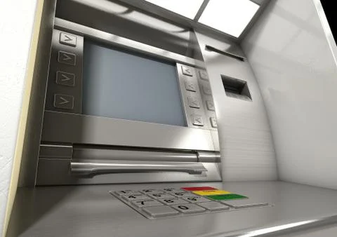 Atm Facade Closeup Stock Illustration
