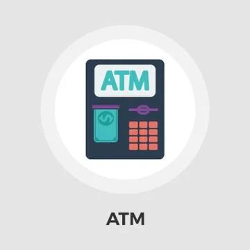 ATM flat icon Stock Illustration