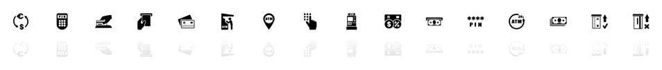 Atm - Flat Vector Icons Stock Illustration