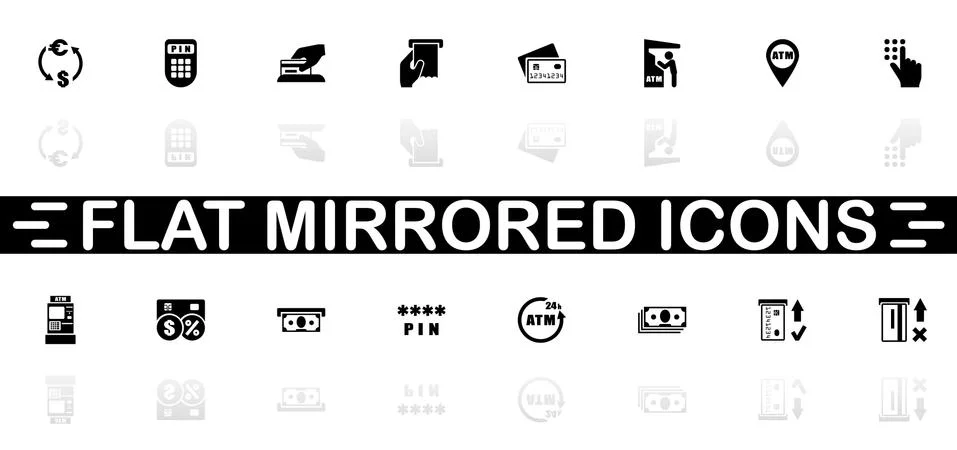 Atm - Flat Vector Icons Stock Illustration