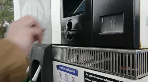ATM at a gas station Stock Footage 18090421