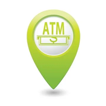 Atm GREEN map pointer Stock Illustration
