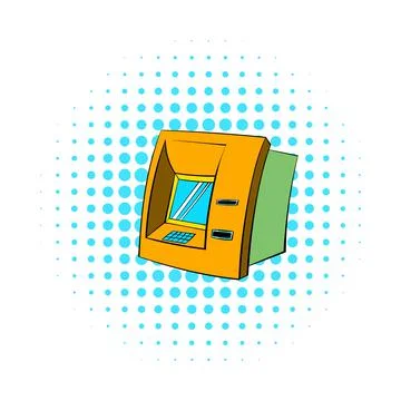 ATM icon, comics style Stock Illustration