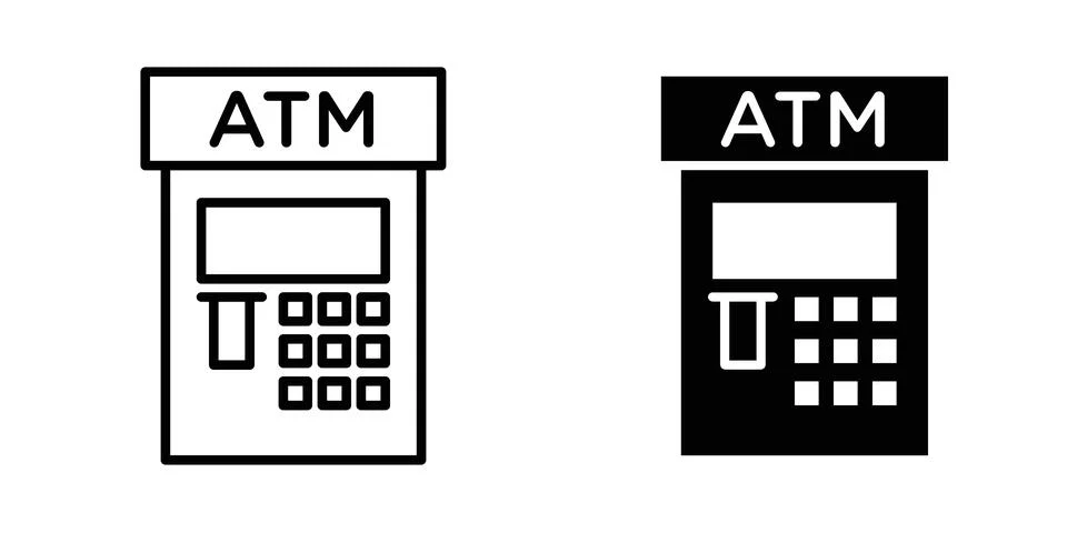 Atm icon for design projects and web UI Stock Illustration