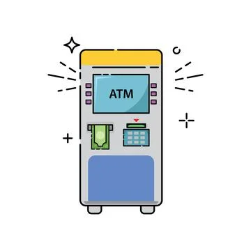 ATM icon flat design Иллюстрация