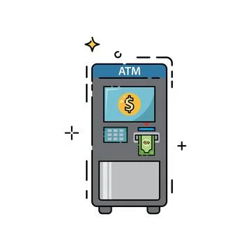 ATM icon flat design 스톡 일러스트