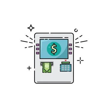 ATM icon flat design Stock Illustration