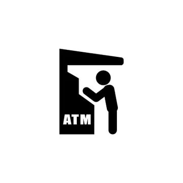 Atm icon flat Stock Illustration