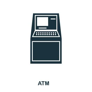 Atm icon. Flat style icon design. UI. Illustration of atm icon. Pictogram iso Illustrazione stock