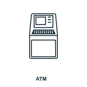 Atm icon. Flat style icon design. UI. Illustration of atm icon. Pictogram Illustrazione stock