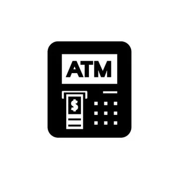 ATM icon flat style simple vector illustration Stock Illustration