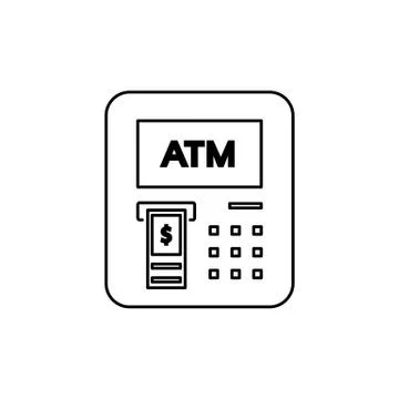 ATM icon flat style simple vector illustration Stock Illustration