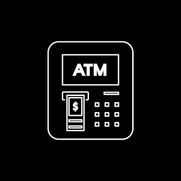 ATM icon flat style simple vector illustration Stock Illustration