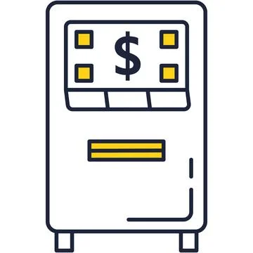 ATM icon flat vector for money withdraw service Stock Illustration