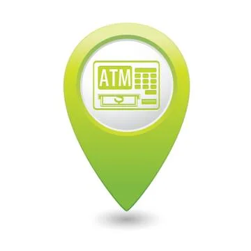 Atm icon green pointer Stock Illustration
