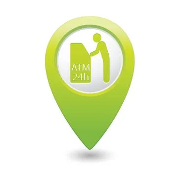 Atm icon green pointer Stock Illustration