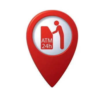 Atm icon red pointer Stock Illustration