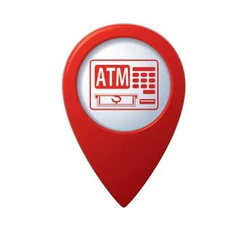 Atm icon red pointer Stock Illustration