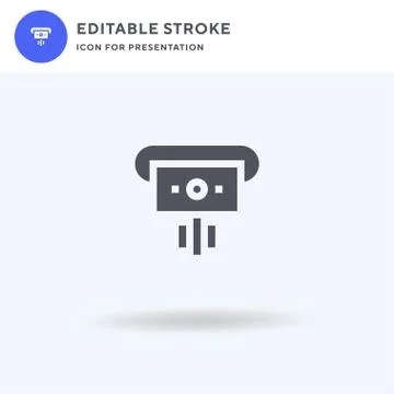 Atm icon vector, filled flat sign, solid pictogram isolated on white, logo Stock Illustration