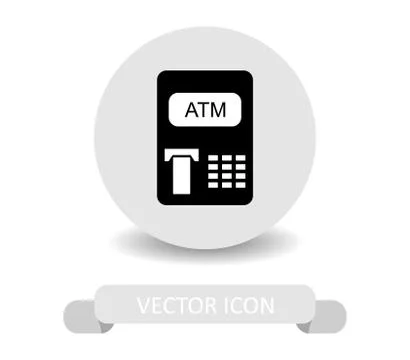 Atm icon on white background Stock Illustration
