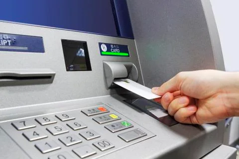 Atm insert card Stock Photos
