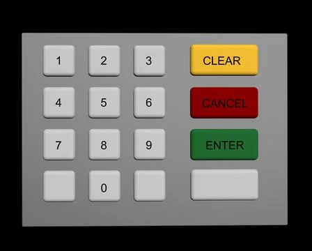 ATM KEYPAD 3D ILLUSTRATION Stock Illustration