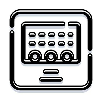 Atm keypad and screen for banking transactions Illustration