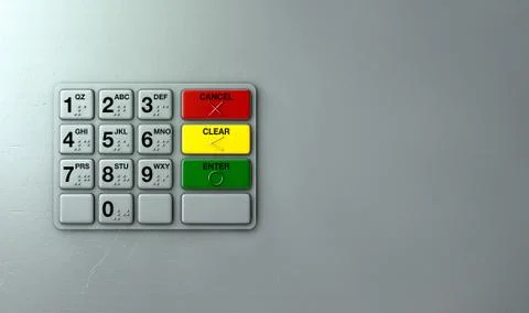ATM Keypad Closeup Illustrazione stock