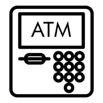 ATM line icon. Payment vector illustration isolated on white. Bank outline style Illustrazione stock