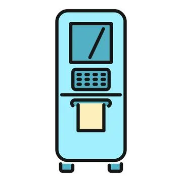 Atm machine accepting card payments and dispensing cash Stock Illustration