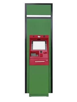 ATM machine with blank screen isolated on white background Stock Illustration