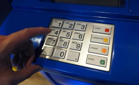 ATM machine close-up Stock Photos