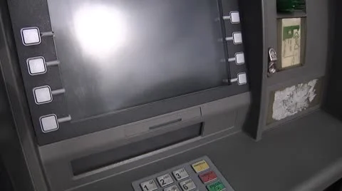 ATM machine. Credit card. Bancomat. Stock Footage