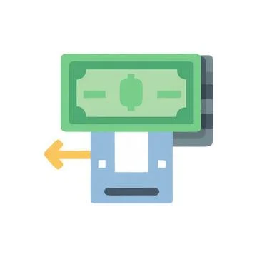 Atm machine with dollar bill and card slot Stock Illustration