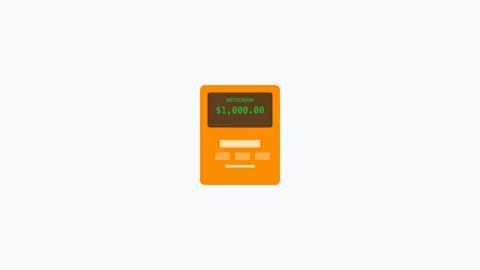 ATM Machine flat design finance icon in orange color seamless loop Stock Footage 342622253