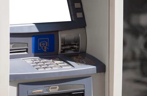 ATM machine frontal shot, keypad / pinpad Stock Photos