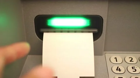 Atm machine hand taking receipt Stock Footage 47176464
