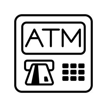 ATM MACHINE ICON. ATM thin line. Vector illustration. Stock Illustration