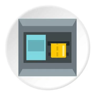 ATM machine icon, flat style Stock Illustration