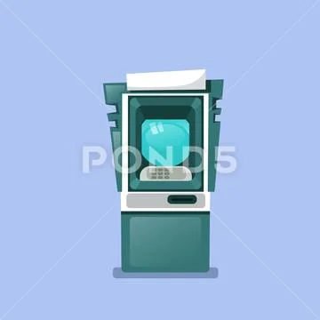Atm Machine Icon Isolated Terminal For Cash Withdraw Stock Illustration