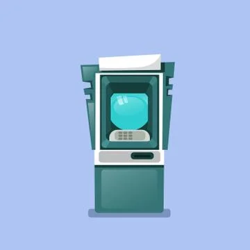 Atm Machine Icon Isolated Terminal For Cash Withdraw Stock Illustration