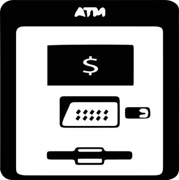 Atm machine icon on white background Stock Illustration