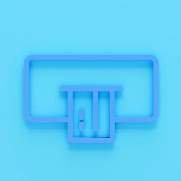 Atm machine isolated on colour background. 3D render of ATM flat icon イラスト素材