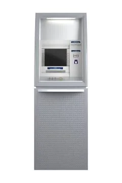 Atm machine isolated on white Illustrazione stock