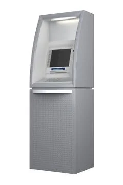 Atm machine isolated on white Stock Illustration
