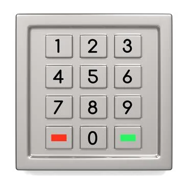 Atm machine keypad with numbers 3D illustration Stock Illustration