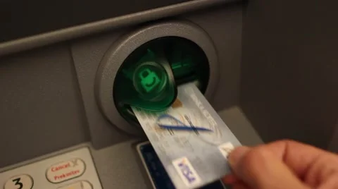 Atm machine light hand taking credit card 2 스톡 동영상 47176329