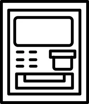 Atm Machine Line Icon Design Stock Illustration